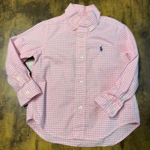 EUC 2t pink gingham polo Ralph Lauren boys button down